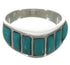 Turquoise Inlay Sterling Silver Jewelry Ring Size 8-1/2 VX36582